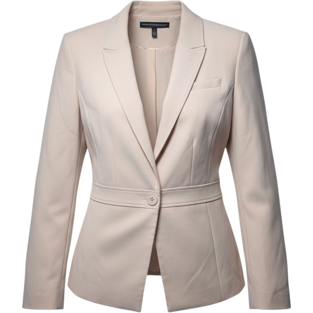 White House Black Market Womens Blush Pink Single Button Tailored Blazer Size 8